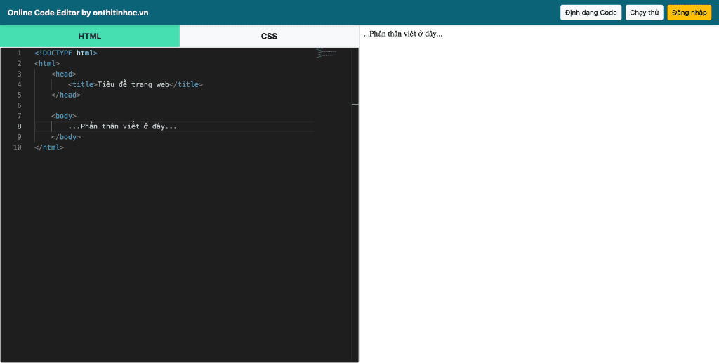 Tin học 12 - Bài 7. HTML và cấu trúc trang web 17 Tin học 12 Bài 7 Sử dụng trang web hỗ trợ soạn thảo trực tuyến
