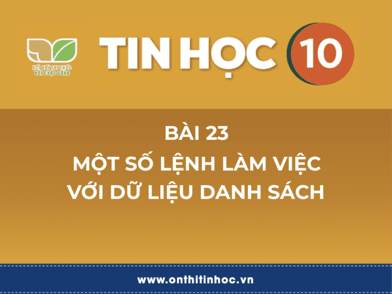 Tin học 10 - Bài 24