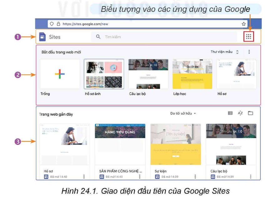 Tin học 12 - Bài 24. Xây dựng phần đầu trang web 8 Tin học 12 Bài 24 Cấu trúc Giao diện Đầu Tiên của Google Sites