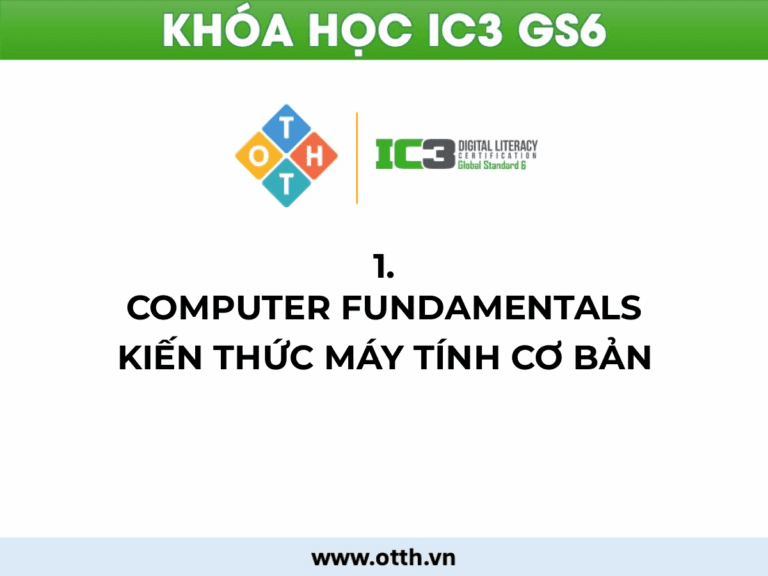 Chủ đề 1. Computer Fundamentals IC3 GS6: Toàn Tập Kiến Thức Máy Tính Cơ Bản 10 an toàn và bảo mật