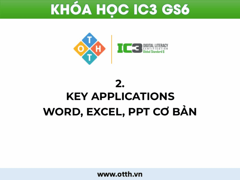 Chủ đề 2. Key Applications IC3 GS6: Hướng Dẫn Word, Excel, PowerPoint Từ Cơ Bản 9 an toàn và bảo mật