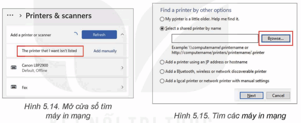 Tin học 12 – Bài 5. Thực hành chia sẻ tài nguyên trên mạng 17 Tin học 12 Bài 5 Chia sẻ máy in