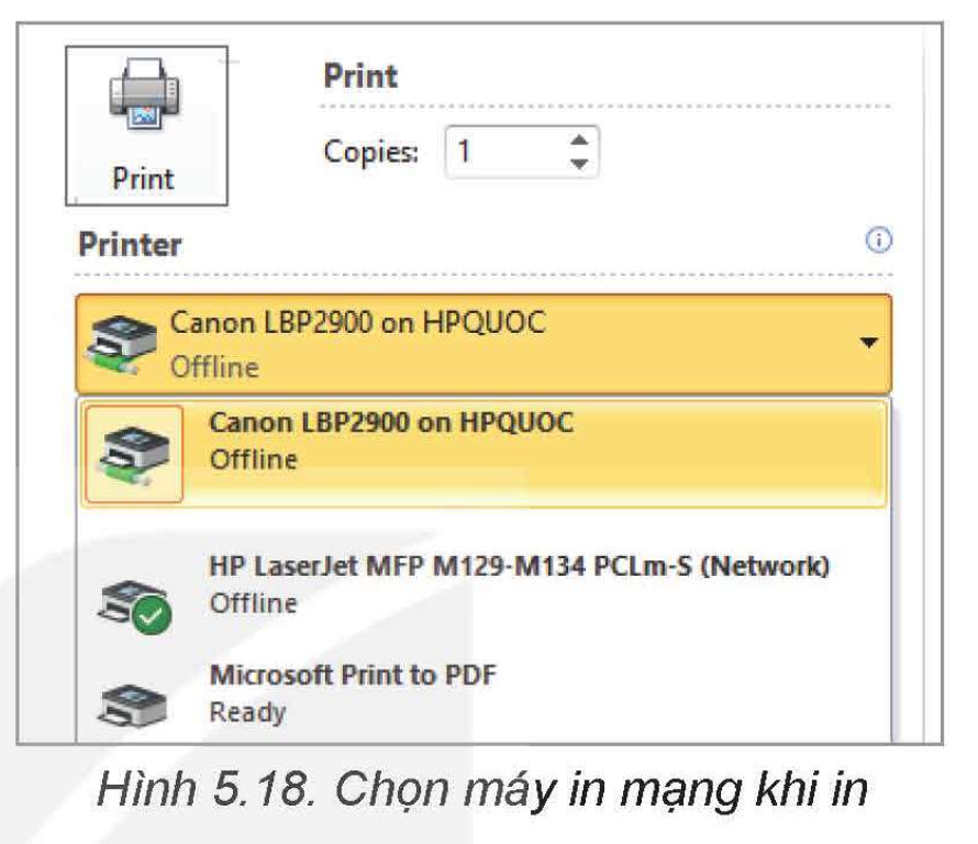 Tin học 12 – Bài 5. Thực hành chia sẻ tài nguyên trên mạng 18 Tin học 12 Bài 5 Chia sẻ máy in
