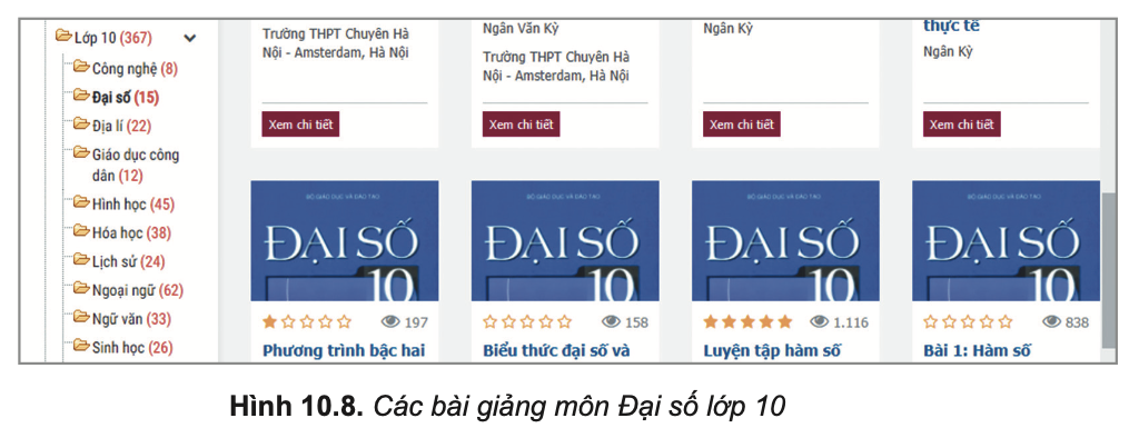 Tin học 10 – Bài 10. Thực hành khai thác tài nguyên trên Internet 10 Tin học 10 Bài 10 Nhiệm vụ 2 Khai thác kho học liệu mở trên Internet