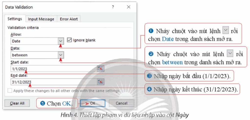 Tin học 9 - Bài 6A. Tổ chức dữ liệu cho dự án quản lí tài chính gia đình 9 Tin học 10 Bài 6A b Sử dụng công cụ Data Validation hỗ trợ nhập dữ liệu
