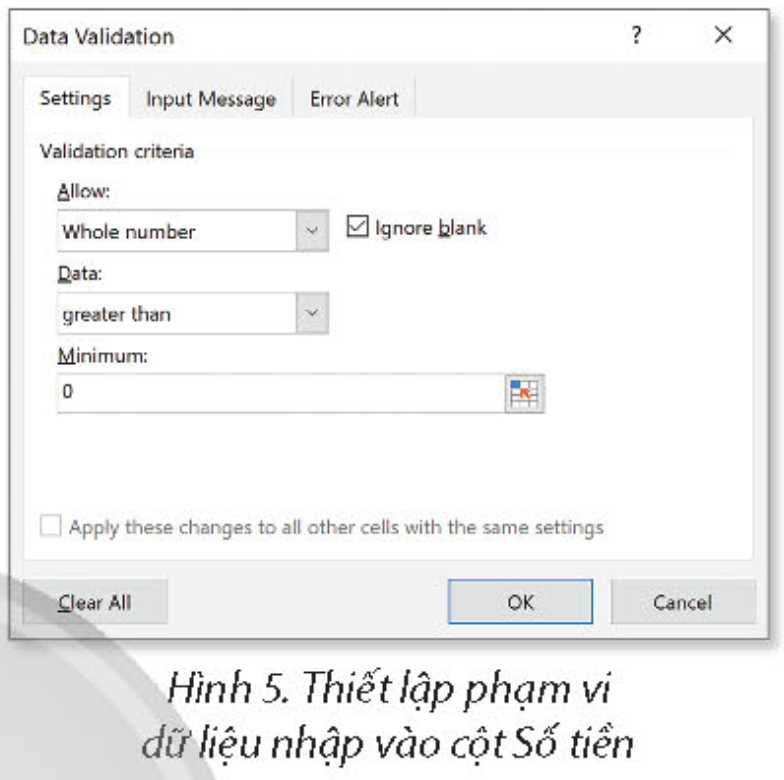 Tin học 9 - Bài 6A. Tổ chức dữ liệu cho dự án quản lí tài chính gia đình 10 Tin học 10 Bài 6A b Sử dụng công cụ Data Validation hỗ trợ nhập dữ liệu