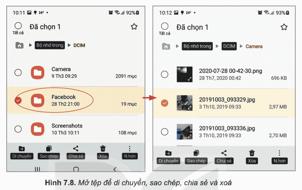 Tin học 10 – Bài 7. Thực hành sử dụng thiết bị số thông dụng 14 Tin học 10 Bài 7 Nhiệm vụ 4 Quản lý tệp
