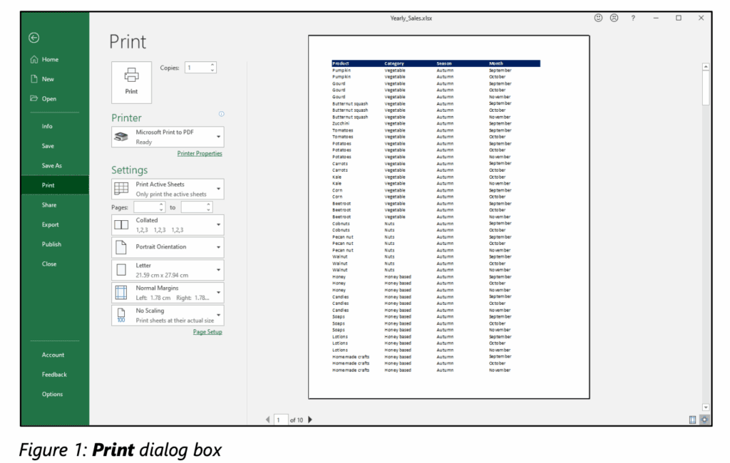 MOS Excel - Buổi học 10: Hoàn thiện Workbook 10 MOS Excel Buổi học 10 Hoàn thiện Workbook Truy cập và thiết lập các tùy chọn in Print settings