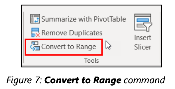 MOS Excel - Buổi học 5: Quản lý bảng (Tables) và dữ liệu có cấu trúc 20 MOS Excel Buổi học 5 Quản lý bảng Tables và dữ liệu có cấu trúc Chuyển đổi Bảng trở lại thành Vùng dữ liệu Convert to Range