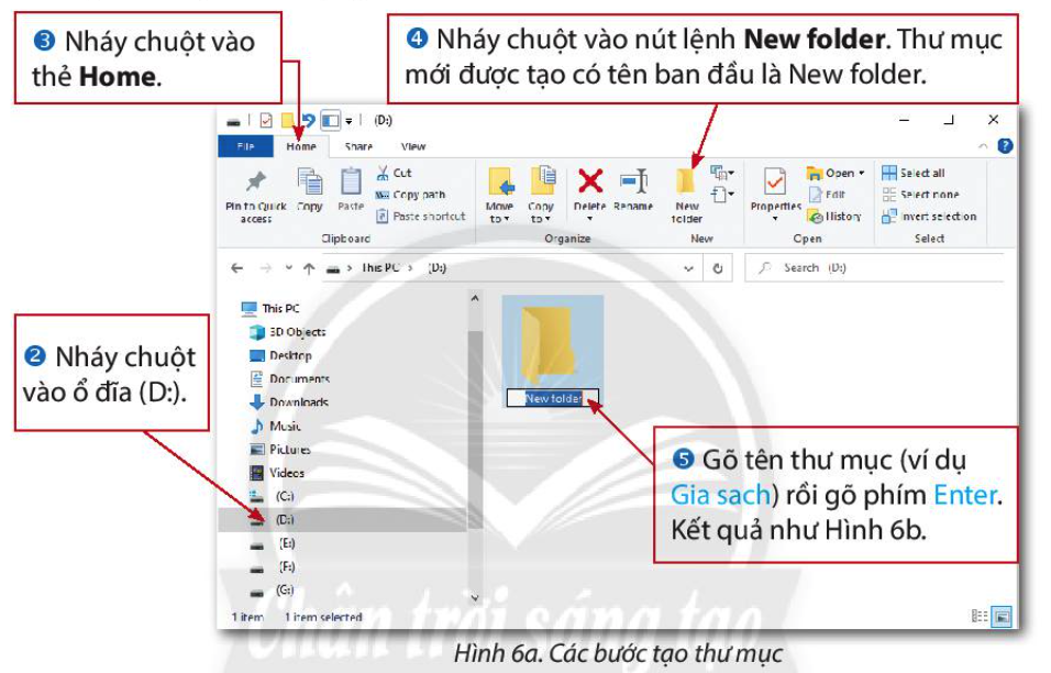 Tin học 3 Bài 8 Làm quen với thư mục a Tạo thư mục mới